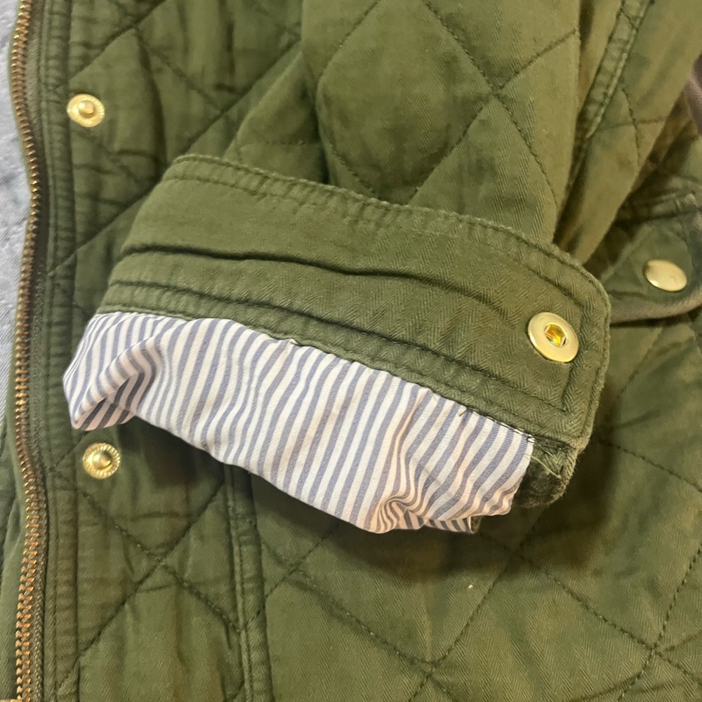 J. Crew Green Quilted Field Jacket (Size M) - Picture 5 of 7